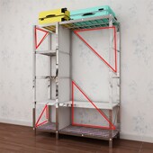 不锈钢简易布衣柜螺丝组装 钢架钢管加粗加厚加固全钢家用收纳衣橱