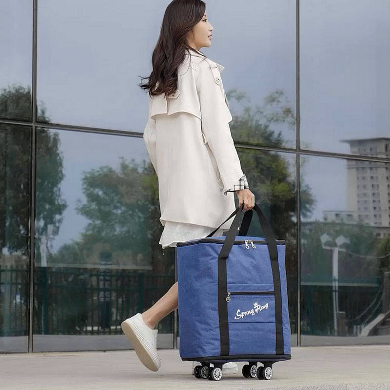 折叠手提万向轮行李包双肩旅行袋女超大容量收纳搬家可装被托运包