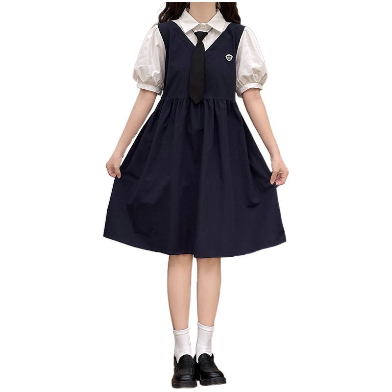 学院风少女大童夏装朗诵演讲w比赛服装礼服高初中学生连衣裙子夏