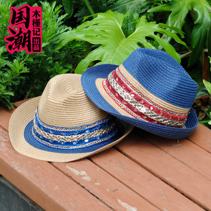 新品2021民族风绣花沙滩帽子女夏天盆帽礼帽百搭文艺帽防晒遮阳爵