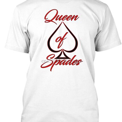 新品Men T Shirt Queen of Spades in Script(2) Women t-shirt