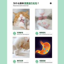 厂家绿十字猫草片化毛球片去毛球宠物鱼油猫用化毛膏猫咪专用排除