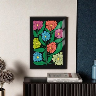 花卉装饰画卧室客厅餐厅晶瓷画轻奢艺术插画沙发墙背景摆件挂画
