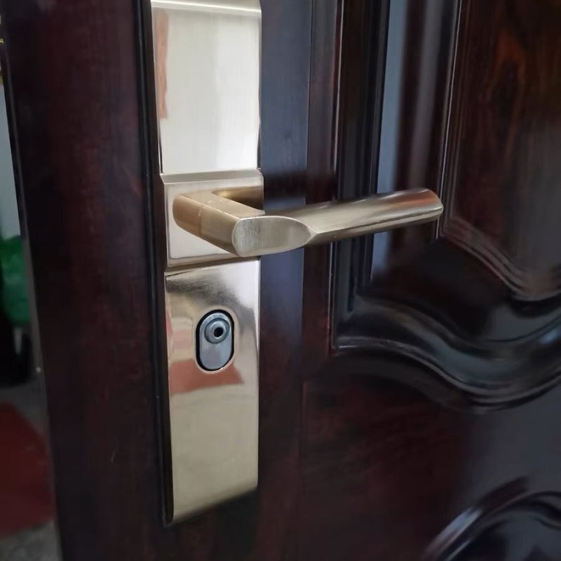 防盗门把手通用型加厚面t板拉手锌合金老式门把手配件通用型把手