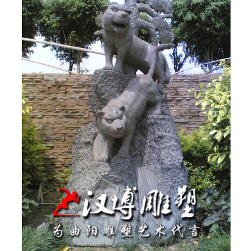 石雕十二生肖寅虎动物雕刻园林景观雕塑户外美陈装饰小区庭院定制
