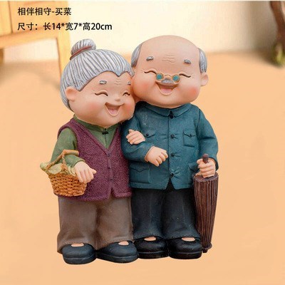 金婚结婚纪念礼品礼物 老夫妻老公C婆摆件一对 送父母老人长辈生