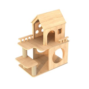 猛扑戏耍猫屋猫爬架木屋双层猫别墅猫抓板大型豪华猫屋布偶缅因