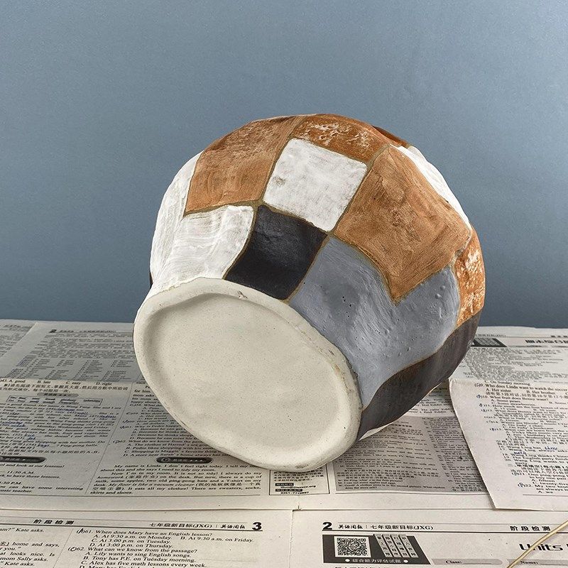 侘寂风手绘陶瓷花瓶日式禅意摆件样板间民宿茶室客厅玄关复古花器,家居饰品,花瓶,淘宝优惠券,粉丝福利购,淘宝优惠卷