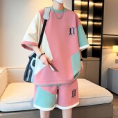 男孩夏季 高中初中学生搭配帅气男大童短袖 短裤 青少年运动套装 夏装