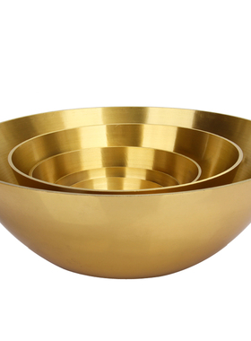 加厚铜碗摆件大小碗铜筷子铜勺子家用金K饭碗客厅店铺香案供水碗