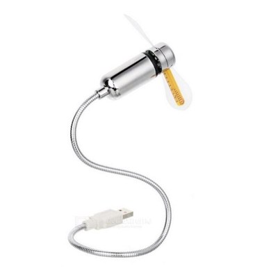 智能USB时钟小风m扇LED发光创意迷你风扇学生办公电脑风扇小型礼