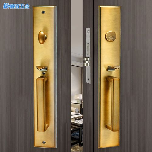 欧式实木门锁家用别墅按压机械锁小区自建房入户门锁子母门会议室