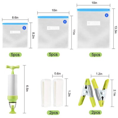17/20pcs Vacuum Sealer Bags Sous Vide Bags Kit Reusable Food