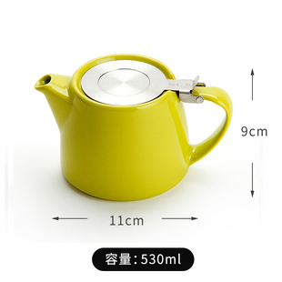 耐高温精致带不锈钢茶漏 美国进口茶具陶瓷泡茶壶x套装