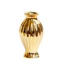 速发金色欧式 家居摆件台面花 浮雕纹路陶瓷金色小花瓶桌面花插欧式