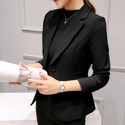 速发Black Women Blazer  Formal Blazers Lady Office Work Suit