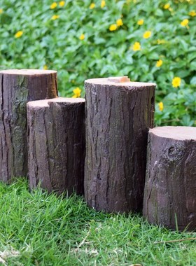 户外别墅庭院景观装饰仿真树脂树桩雕塑花园草坪花圃围栏园林摆件