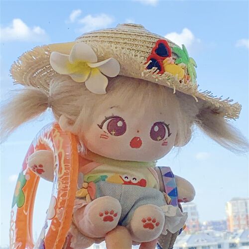 棉花娃娃20cm女娃衣无属性吊带牛仔裤草帽子N泳衣现货可爱卫衣套