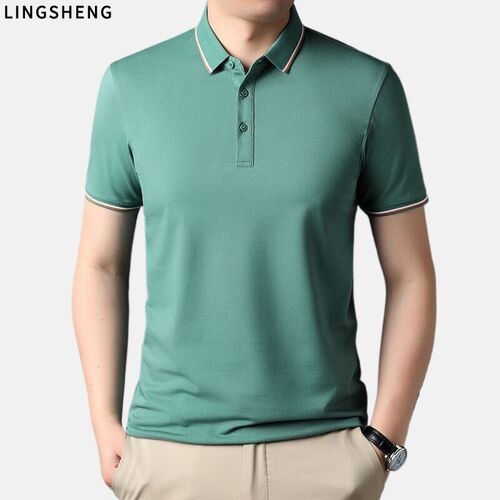 轻奢桑蚕丝!冰丝经典!POLO衫男士短袖T恤夏季商务经典休闲时尚