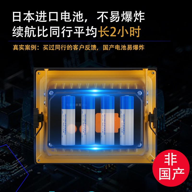 现货LED充电投光灯户外应急灯夜间临时工地照明灯强光超亮地摊手