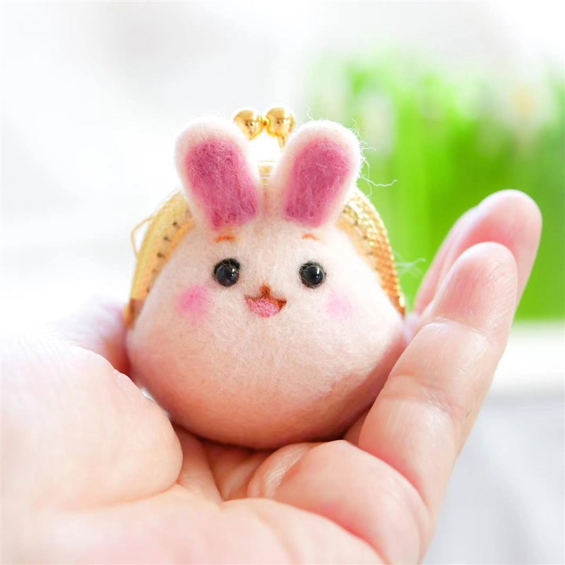 「木子手作」口金包diy材料包 羊毛毡羊毛毡 diy手工礼物 小兔子