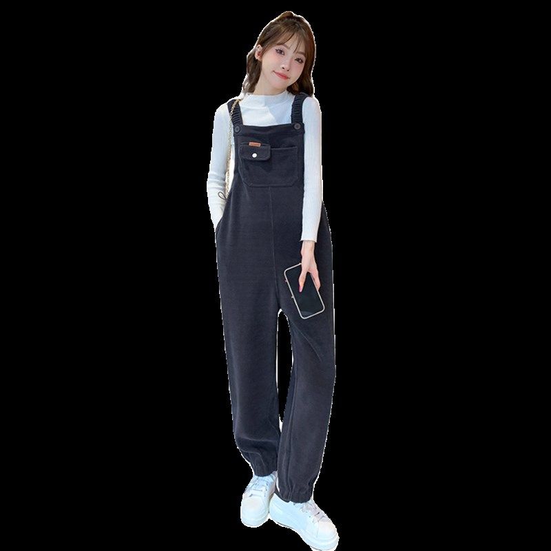 2023新款孕妇抱婴袋裤加厚秋冬装小个子外穿宽松大尺码连身裤孕妇