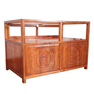 实木珠宝展示柜中式仿古榆木首饰玉器陈列柜货柜精品展柜玻璃柜台