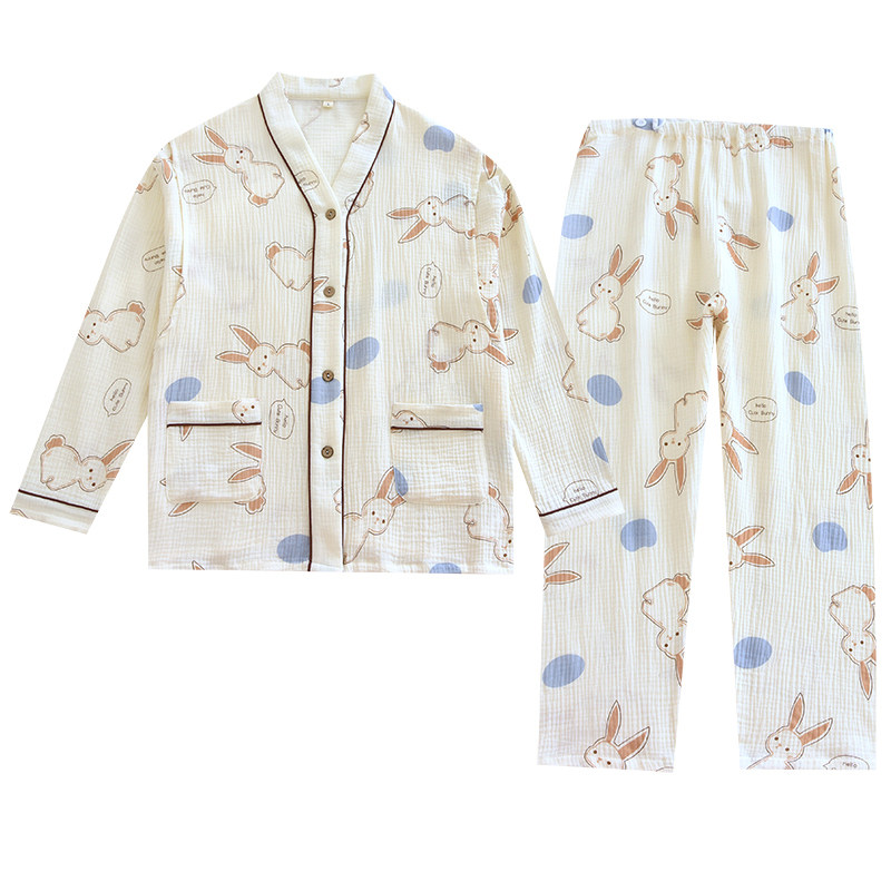 月子服春季薄款产后纱布孕妇睡衣套装产妇哺乳衣薄款3月份