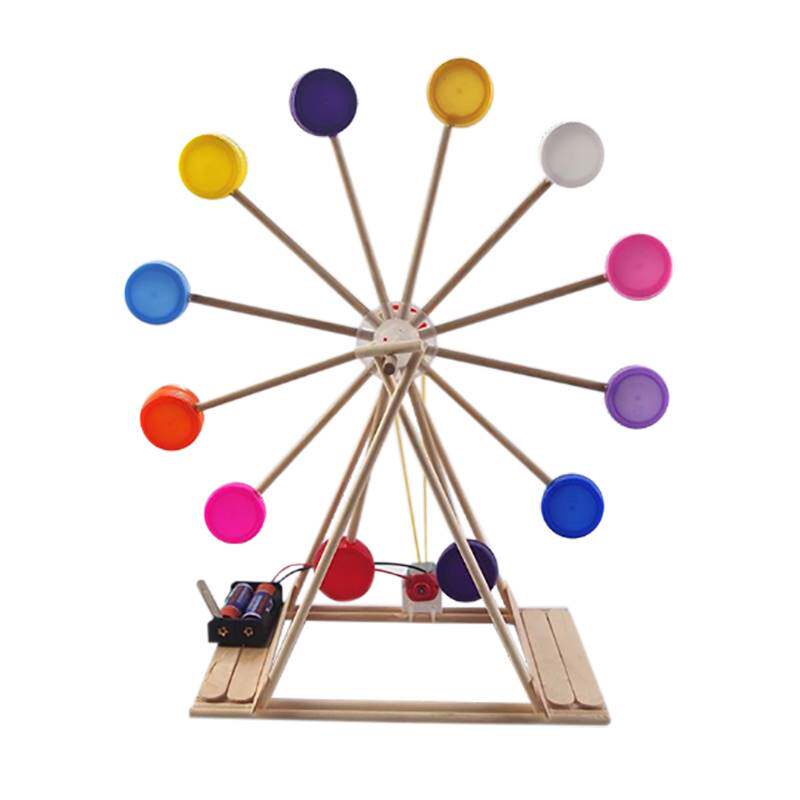 速发科技小制作小发明小学生科学实验 变废为宝瓶盖摩天轮手工diy