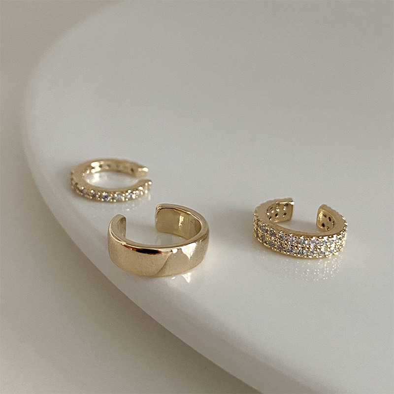 极速Fashion cate Zircon Cute Clip Earrings Female Buckle Ear