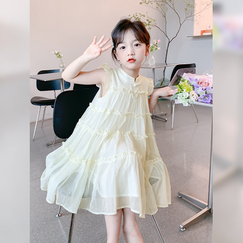 新品女童夏装连衣裙2023u新款洋气童装蛋糕裙小女孩夏季裙子儿童