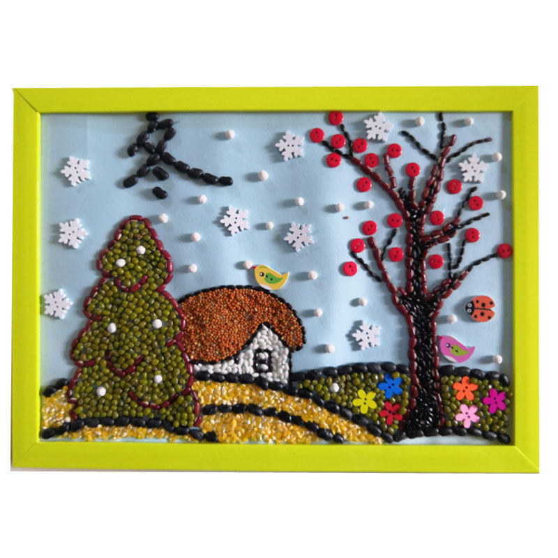 五谷杂粮画豆子贴画幼儿园手工diyg春夏秋冬粮食种子画幼儿科