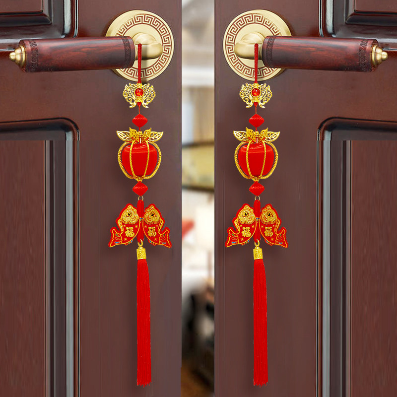 虎年春节立体挂饰小灯笼辣椒鞭z炮串新年乔迁客厅双鱼吊饰大门挂
