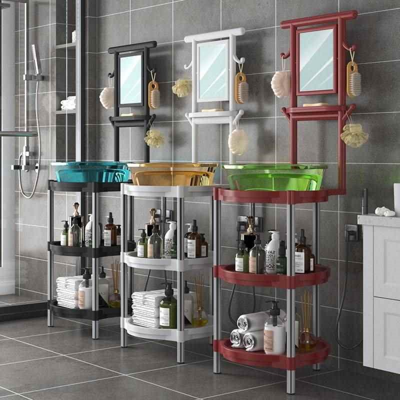 A12洗脸盆架子卫生间落地家用农村不锈钢新款脸盆架浴室老式面盆