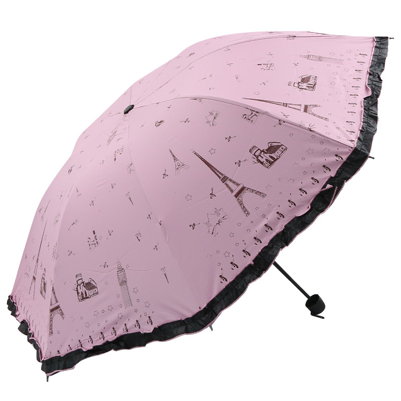 速发夏季太阳伞防晒防紫外线晴雨两用加厚折叠雨伞女学生可爱遮阳