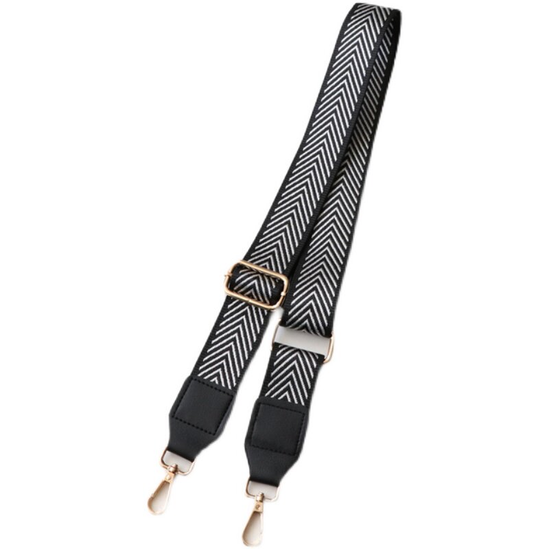 黑色v纹帆布包带替换宽肩带包包女斜挎包长肩带可调节单肩包带子