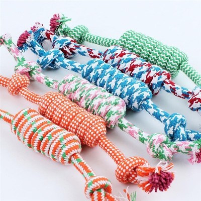Puppy Dog Pet Toy Cotton Braided Bone Rope Chew Knot New Ran