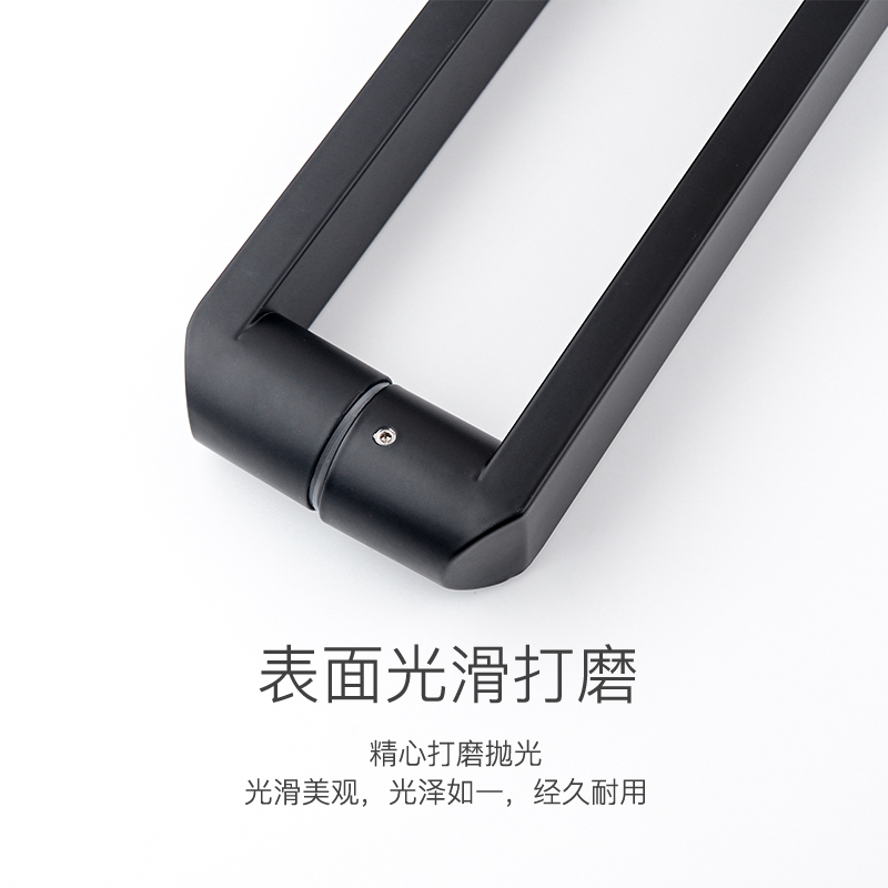 玻璃门大拉手304不锈钢方管淋浴房哑黑色大门把手拉门大门把手