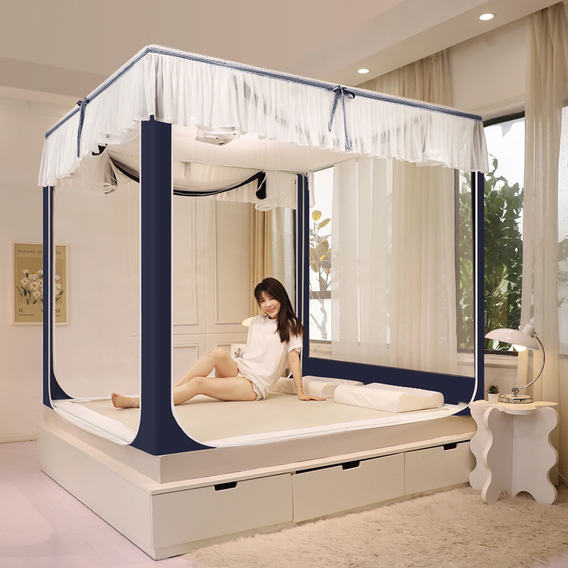 光2床帘一c体式蚊帐防摔儿童2023新款家用卧室遮022纹账回底床i.