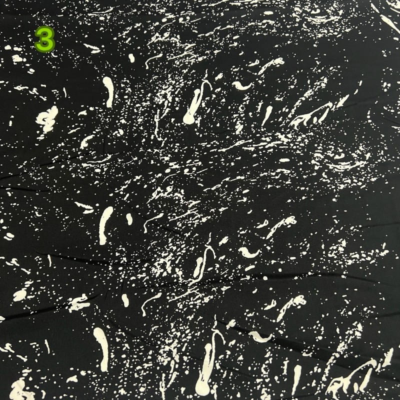 平纹缎黑白印花雪纺面料个性简约风夏季连衣裙装衬衫上衣服装布料