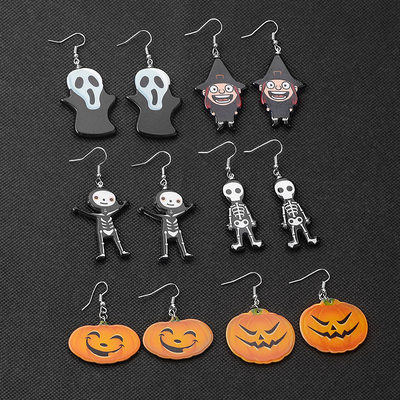 速发Halloween Ghost Pumpkin Earrings Exaggerated party Earri