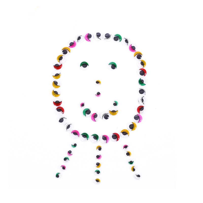 眼珠子贴纸活动眼睛贴纸 彩色眼球黑白眼珠子卡通手工 动物眼睛贴