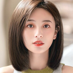 假发真发全真人发新款全头套式左偏分女款长发发型自然减龄假发套