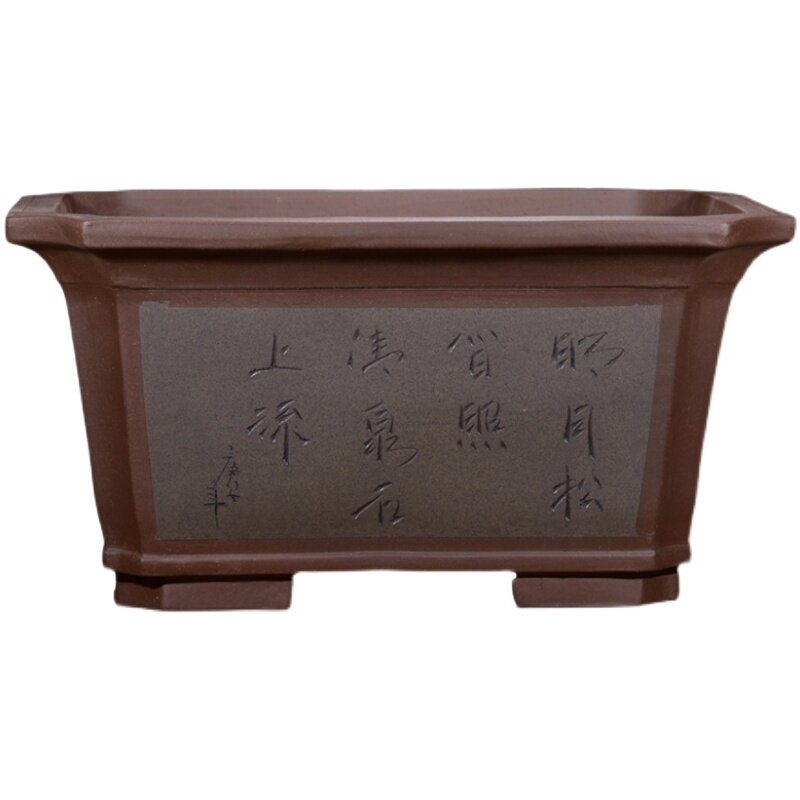 新品特大号长方形紫砂花盆新款透气四方种树盆Q地面绿植老桩陶瓷