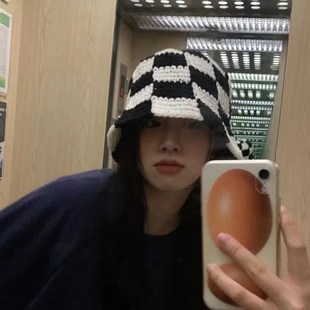 Crochet Bucket Soft Hand Stra Summer knit Spring Korean Hats