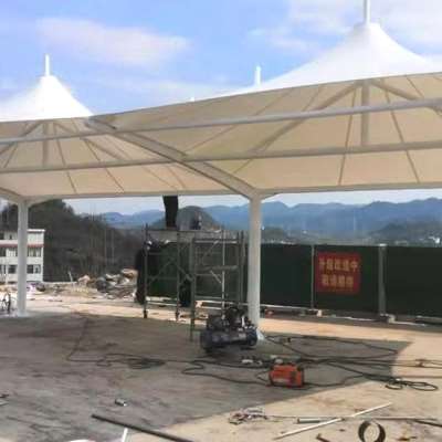 工厂销新膜结构汽车停车棚浩达定A制安装固定遮阳遮雨棚钢架结构