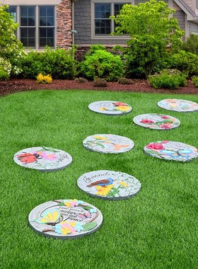 花园防滑垫脚石摆件户外玻璃钢雕塑景观公园小区庭院脚踏石装饰品