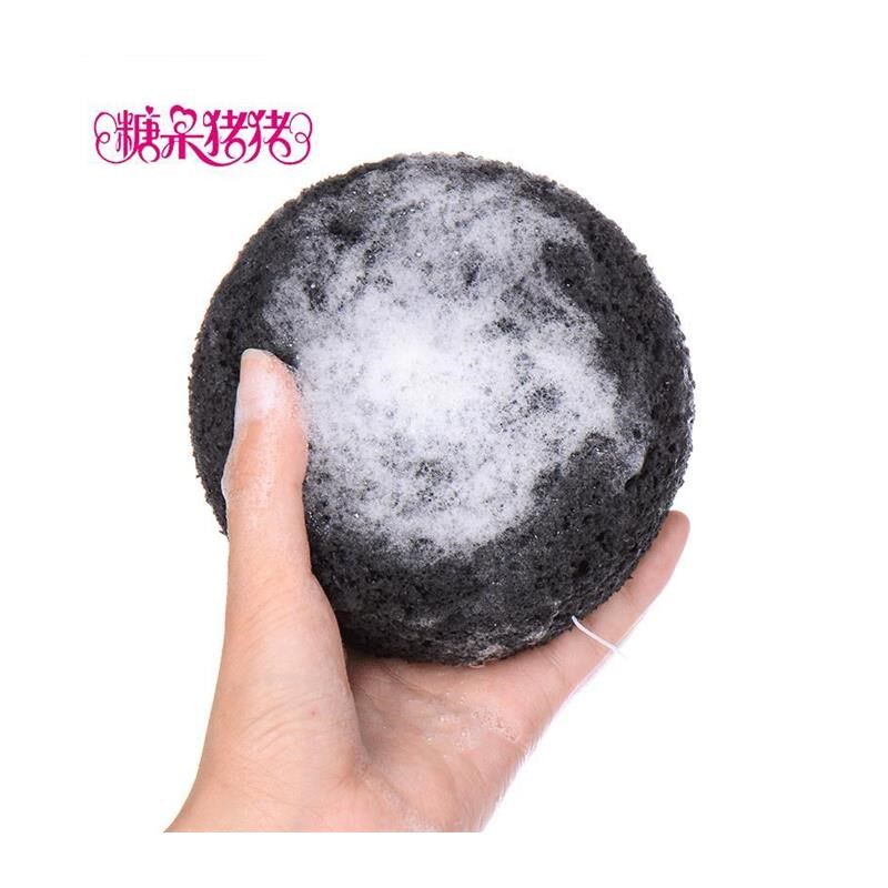 洗脸海绵超软洗脸脸扑带挂绳洁面扑竹炭加厚加大深层清洁去黑头