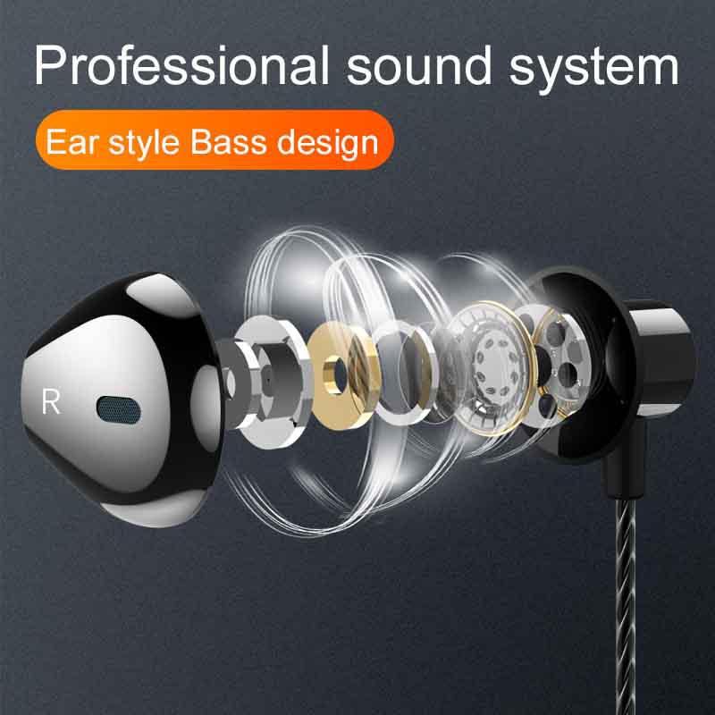 新品New Metal wired Earphone Corded Headset For Mobile Phone