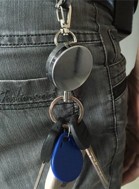 高回弹伸缩钢丝绳钥匙环防丢防盗伸缩钥匙链防丢钥匙扣易拉扣挂扣